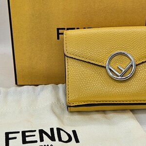 Fendi Vitello Cruise "F" Micro Tri-Fold Wallet
